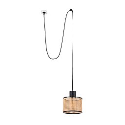 MAMBO 210 závěsné svítidlo, černá/ratan, pr.210 se zástrčkou - FARO Obrázek pro produkt MAMBO 210 závěsné svítidlo, černá/ratan, pr.210 se zástrčkou - FARO