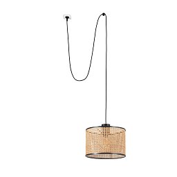 MAMBO 320 závěsné svítidlo, černá/ratan, pr.320 se zástrčkou - FARO Obrázek pro produkt MAMBO 320 závěsné svítidlo, černá/ratan, pr.320 se zástrčkou - FARO