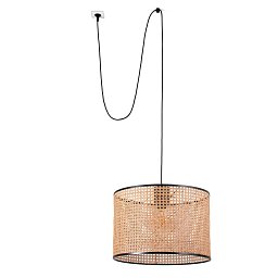MAMBO 450 závěsné svítidlo, černá/ratan, pr.450 se zástrčkou - FARO Obrázek pro produkt MAMBO 450 závěsné svítidlo, černá/ratan, pr.450 se zástrčkou - FARO