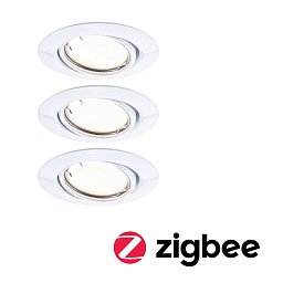 LED vestavné svítidlo Smart Home Zigbee Base Coin základní sada výklopné kruhové 90mm 20° 3x4,9W 230V stmívatelné 3000K bílá - PAULMANN Obrázek pro produkt LED vestavné svítidlo Smart Home Zigbee Base Coin základní sada výklopné kruhové 90mm 20° 3x4,9W 230V stmívatelné 3000K bílá - PAULMANN