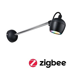 LED venkovní nástěnné svítidlo Smart Home Zigbee Kikolo RGBW IP65 90mm RGBW+ 6,2W 230V antracit umělá hmota/hliník - PAULMANN Obrázek pro produkt LED venkovní nástěnné svítidlo Smart Home Zigbee Kikolo RGBW IP65 90mm RGBW+ 6,2W 230V antracit umělá hmota/hliník - PAULMANN
