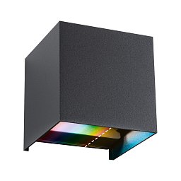 Domovní LED venkovní nástěnné svítidlo Smart Home Zigbee Cybo IP44 hranaté 100x100mm RGBW 2x2,5W 230V antracit hliník - PAULMANN Obrázek pro produkt Domovní LED venkovní nástěnné svítidlo Smart Home Zigbee Cybo IP44 hranaté 100x100mm RGBW 2x2,5W 230V antracit hliník - PAULMANN
