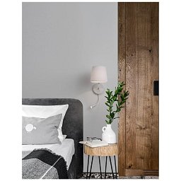 Nástěnné svítidlo SAGE bílý hliník bílé stínidlo vypínač na těle E27 1x12W LED 1x3W 220V bez žárovky IP20 čtecí lampička - NOVA LUCE Obrázek pro produkt Nástěnné svítidlo SAGE bílý hliník bílé stínidlo vypínač na těle E27 1x12W LED 1x3W 220V bez žárovky IP20 čtecí lampička - NOVA LUCE