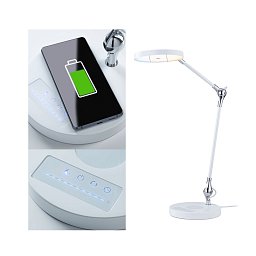 LED stolní lampa na psací stůl Numis Qi CCT 11W bílá - PAULMANN Obrázek pro produkt LED stolní lampa na psací stůl Numis Qi CCT 11W bílá - PAULMANN