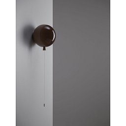 Nástěnné svítidlo MEMORY hnědé lesklé 30cm černý spínač - BROKIS C Obrázek pro produkt Nástěnné svítidlo MEMORY hnědé lesklé 30cm černý spínač - BROKIS C