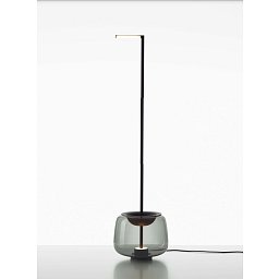 Stojací lampa DOUBLE FLOOR hnědá kouřová lesklá / černý matovaný komaxit se strukturou / textilní černý kabel - BROKIS Obrázek pro produkt Stojací lampa DOUBLE FLOOR hnědá kouřová lesklá / černý matovaný komaxit se strukturou / textilní černý kabel - BROKIS