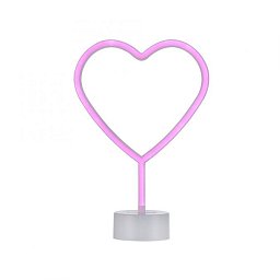 NEON-HERZ LED stolní lampa růžová srdce na baterie s vypínačem, dekorativní svítidlo - LEUCHTEN DIREKT / JUST LIGHT Obrázek pro produkt NEON-HERZ LED stolní lampa růžová srdce na baterie s vypínačem, dekorativní svítidlo - LEUCHTEN DIREKT / JUST LIGHT