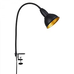 Svítidlo se svorkou pr. 11,4 cm 1x E14 25W černá - BRILONER Obrázek pro produkt Svítidlo se svorkou pr. 11,4 cm 1x E14 25W černá - BRILONER