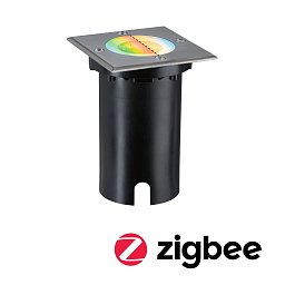 LED zemní svítidlo Smart Home Zigbee 3.0 Floor IP67 hranaté 110x110mm RGBW+ 4,9W 230V kov kartáčovaný hliník - PAULMANN Obrázek pro produkt LED zemní svítidlo Smart Home Zigbee 3.0 Floor IP67 hranaté 110x110mm RGBW+ 4,9W 230V kov kartáčovaný hliník - PAULMANN