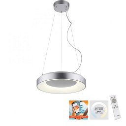 KETO ANIKA LED závěsné svítidlo stříbrné ovládané přes aplikaci Tuya stmívatelné RGB+CCT RGB+2700-5000K - LEUCHTEN DIREKT / JUST LIGHT Obrázek pro produkt KETO ANIKA LED závěsné svítidlo stříbrné ovládané přes aplikaci Tuya stmívatelné RGB+CCT RGB+2700-5000K - LEUCHTEN DIREKT / JUST LIGHT