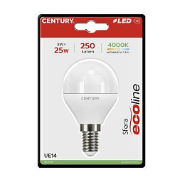 LED ECOLINE MINI GLOBE 3W E14 4000K 220d - CENTURY Obrázek pro produkt LED ECOLINE MINI GLOBE 3W E14 4000K 220d - CENTURY