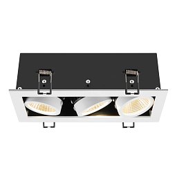 KADUX stropní zápustné svítidlo, triple, 3000 K, 38°, IP 20, čtvercové, bílá - BIG WHITE (SLV) Obrázek pro produkt KADUX stropní zápustné svítidlo, triple, 3000 K, 38°, IP 20, čtvercové, bílá - BIG WHITE (SLV)