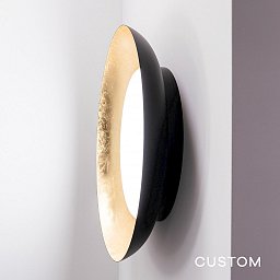 Stropní / nástěnné svítidlo Chapeau 42cm DIM TRIAC 3000K černá / lístkové zlato - Team Italia Obrázek pro produkt Stropní / nástěnné svítidlo Chapeau 42cm DIM TRIAC 3000K černá / lístkové zlato - Team Italia