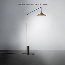 Stojací lampa LAMBDA DimPush 195cm 2700K platinum / černá - Team Italia Obrázek pro produkt Stojací lampa LAMBDA DimPush 195cm 2700K platinum / černá - Team Italia