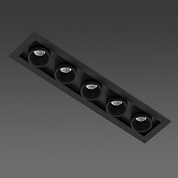 Zápustné svítidlo OKKO MODULAR 214x48 černé s rámečkem 5x1,4W CRI90 2700K DALI - BPM Obrázek pro produkt Zápustné svítidlo OKKO MODULAR 214x48 černé s rámečkem 5x1,4W CRI90 2700K DALI - BPM