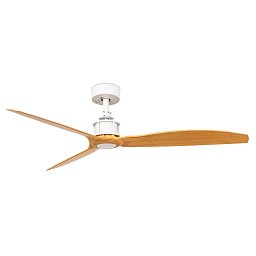 JUST FAN M stropní ventilátor, bílá/světlé dřevo s DC motorem - FARO Obrázek pro produkt JUST FAN M stropní ventilátor, bílá/světlé dřevo s DC motorem - FARO