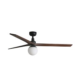 KLIM L stropní ventilátor, černá/ořech DC E27 - FARO Obrázek pro produkt KLIM L stropní ventilátor, černá/ořech DC E27 - FARO