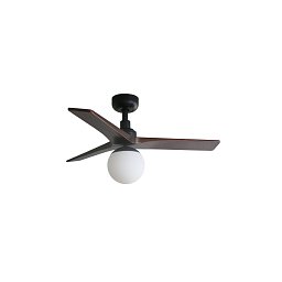 KLIM S stropní ventilátor, černá/ořech DC E27 - FARO Obrázek pro produkt KLIM S stropní ventilátor, černá/ořech DC E27 - FARO