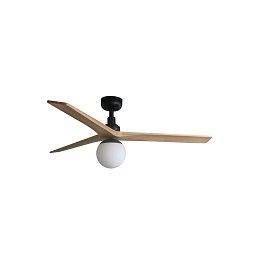 KLIM M stropní ventilátor, černá/světlý dub DC E27 - FARO Obrázek pro produkt KLIM M stropní ventilátor, černá/světlý dub DC E27 - FARO