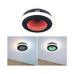 LED stropní svítidlo Spaceglow RGB+ 230V 14W černá mat - PAULMANN Obrázek pro produkt LED stropní svítidlo Spaceglow RGB+ 230V 14W černá mat - PAULMANN