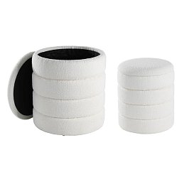 Taburetka 2 velikosti bílá AMPAHAKA 424125 - LIVING Obrázek pro produkt Taburetka 2 velikosti bílá AMPAHAKA 424125 - LIVING