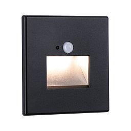 LED vestavné svítidlo do zdi Edge Quadro hranaté se senzorem 8x8cm 1,2W 230V 2700K černá mat - PAULMANN Obrázek pro produkt LED vestavné svítidlo do zdi Edge Quadro hranaté se senzorem 8x8cm 1,2W 230V 2700K černá mat - PAULMANN