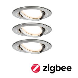 Smart Home Zigbee set Smart Home Zigbee 3.0 vestavné svítidlo Nova Coin + Zigbee Cephei výklopné kruhové 84mm 50° Coin 3x6W 230V 2700K kov kartáčovaný - PAULMANN Obrázek pro produkt Smart Home Zigbee set Smart Home Zigbee 3.0 vestavné svítidlo Nova Coin + Zigbee Cephei výklopné kruhové 84mm 50° Coin 3x6W 230V 2700K kov kartáčovaný - PAULMANN