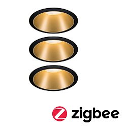 Smart Home Zigbee set Smart Home Zigbee 3.0 vestavné svítidlo Cole + Zigbee Coin IP44 kruhové 88mm 3x6W 230V stmívatelné 2700K černá/zlatá mat - PAULMANN Obrázek pro produkt Smart Home Zigbee set Smart Home Zigbee 3.0 vestavné svítidlo Cole + Zigbee Coin IP44 kruhové 88mm 3x6W 230V stmívatelné 2700K černá/zlatá mat - PAULMANN