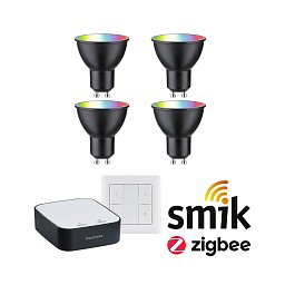 Startovací sada Zigbee 3.0 Smart Home smik Gateway + LED reflektor GU10 RGBW + vypínač - PAULMANN Obrázek pro produkt Startovací sada Zigbee 3.0 Smart Home smik Gateway + LED reflektor GU10 RGBW + vypínač - PAULMANN