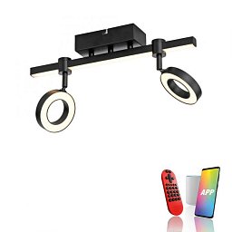 LED stropní svítidlo černé Smarthome stmívatelné dálkový ovladač s aplikací Tuya RGB/2700-5000K - JUST LIGHT Obrázek pro produkt LED stropní svítidlo černé Smarthome stmívatelné dálkový ovladač s aplikací Tuya RGB/2700-5000K - JUST LIGHT