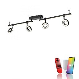 LED stropní svítidlo Smarthome černá stmívatelné dálkový ovladač s aplikací Tuya RGB/2700-5000K - JUST LIGHT Obrázek pro produkt LED stropní svítidlo Smarthome černá stmívatelné dálkový ovladač s aplikací Tuya RGB/2700-5000K - JUST LIGHT
