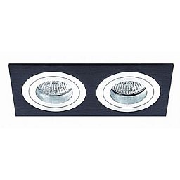 Vestavné svítidlo Aluminio Negro, černá 2x 7W LED 230V - BPM Obrázek pro produkt Vestavné svítidlo Aluminio Negro, černá 2x 7W LED 230V - BPM
