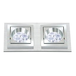 Vestavné svítidlo Aluminio Plata kartáč.hliník 2x 7W LED 230V - BPM Obrázek pro produkt Vestavné svítidlo Aluminio Plata kartáč.hliník 2x 7W LED 230V - BPM