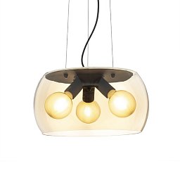 AMANDA závěsná matná černá jantarové sklo 230V E27 3x15W - RED - DESIGN RENDL Obrázek pro produkt AMANDA závěsná matná černá jantarové sklo 230V E27 3x15W - RED - DESIGN RENDL