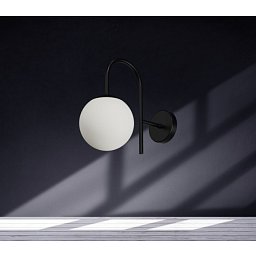 Nástěnné svítidlo ANCHA 1 triplex opál 1x E27 25W IP40 černá IN-12LN/092 C* - OSMONT Obrázek pro produkt Nástěnné svítidlo ANCHA 1 triplex opál 1x E27 25W IP40 černá IN-12LN/092 C* - OSMONT