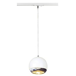 LIGHT EYE závěsná pro 1-okr. lištu bílá chrom 230V GU10 75W - BIG WHITE (SLV) Obrázek pro produkt LIGHT EYE závěsná pro 1-okr. lištu bílá chrom 230V GU10 75W - BIG WHITE (SLV)