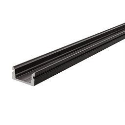 VÝPRODEJ AU-01-08 plochý U-profil pro 8 - 9,3 mm LED pásek matná černá - LIGHT IMPRESSIONS Obrázek pro produkt VÝPRODEJ AU-01-08 plochý U-profil pro 8 - 9,3 mm LED pásek matná černá - LIGHT IMPRESSIONS