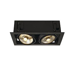 KADUX 2 ES111, svítidlo typu downlight, hranaté, černé matné, max. 2x 75 W - BIG WHITE (SLV) Obrázek pro produkt KADUX 2 ES111, svítidlo typu downlight, hranaté, černé matné, max. 2x 75 W - BIG WHITE (SLV)