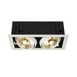 KADUX 2 ES111, svítidlo typu downlight, hranaté, bílé matné, max. 2x 75 W - BIG WHITE (SLV) Obrázek pro produkt KADUX 2 ES111, svítidlo typu downlight, hranaté, bílé matné, max. 2x 75 W - BIG WHITE (SLV)