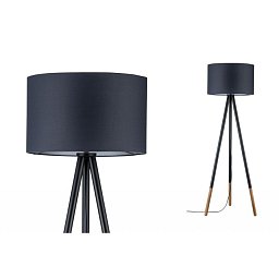 Stojací lampa Neordic Rurik látkové stínidlo šedé / dřevo - PAULMANN Obrázek pro produkt Stojací lampa Neordic Rurik látkové stínidlo šedé / dřevo - PAULMANN