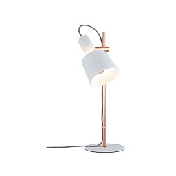 Stolní lampa Neordic Haldar bílá / měď - PAULMANN Obrázek pro produkt Stolní lampa Neordic Haldar bílá / měď - PAULMANN