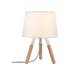Stolní lampa Neordic Berit látkové stínidlo bílá / dřevo - PAULMANN Obrázek pro produkt Stolní lampa Neordic Berit látkové stínidlo bílá / dřevo - PAULMANN