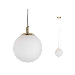 Závěsné svítidlo Menja 1-ramenné saténové sklo/mosaz kartáčovaná - PAULMANN Obrázek pro produkt Závěsné svítidlo Menja 1-ramenné saténové sklo/mosaz kartáčovaná - PAULMANN