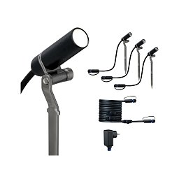 Plug & Shine základní sada zápich Plantini IP65 3000K 3x2,5W 24V antracit - PAULMANN Obrázek pro produkt Plug & Shine základní sada zápich Plantini IP65 3000K 3x2,5W 24V antracit - PAULMANN