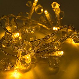 DECOLED LED světelný řetěz na baterie, krystalky, teple bílá, 10 diod, 1,3 m Obrázek pro produkt DECOLED LED světelný řetěz na baterie, krystalky, teple bílá, 10 diod, 1,3 m