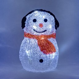 DecoLED LED světelný sněhulák - 15 cm Obrázek pro produkt DecoLED LED světelný sněhulák - 15 cm