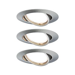 Vestavné svítidlo LED Base kruhové 3x5W GU10 kov kartáčovaný nastavitelné 3-krokové-stmívatelné - PAULMANN Obrázek pro produkt Vestavné svítidlo LED Base kruhové 3x5W GU10 kov kartáčovaný nastavitelné 3-krokové-stmívatelné - PAULMANN