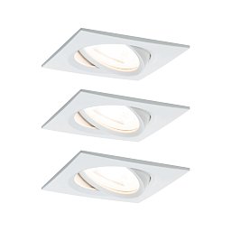 Vestavné svítidlo LED Nova hranaté 3x6,5W GU10 bílá mat nastavitelné - PAULMANN Obrázek pro produkt Vestavné svítidlo LED Nova hranaté 3x6,5W GU10 bílá mat nastavitelné - PAULMANN