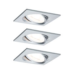 Vestavné svítidlo LED Nova hranaté 3x6,5W hliník broušený nastavitelné - PAULMANN Obrázek pro produkt Vestavné svítidlo LED Nova hranaté 3x6,5W hliník broušený nastavitelné - PAULMANN