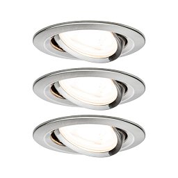 Vestavné svítidlo LED Nova kruhové 3x6,5W GU10 kov kartáčovaný nastavitelné 3-krokové-stmívatelné - PAULMANN Obrázek pro produkt Vestavné svítidlo LED Nova kruhové 3x6,5W GU10 kov kartáčovaný nastavitelné 3-krokové-stmívatelné - PAULMANN